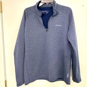 Eddie Bauer Performance quarter zip Men’s Medium heather Blue